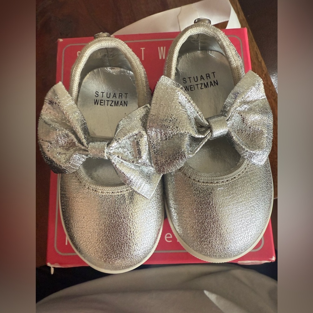 Stuart Weitzman Silver Baby Walker Shoes